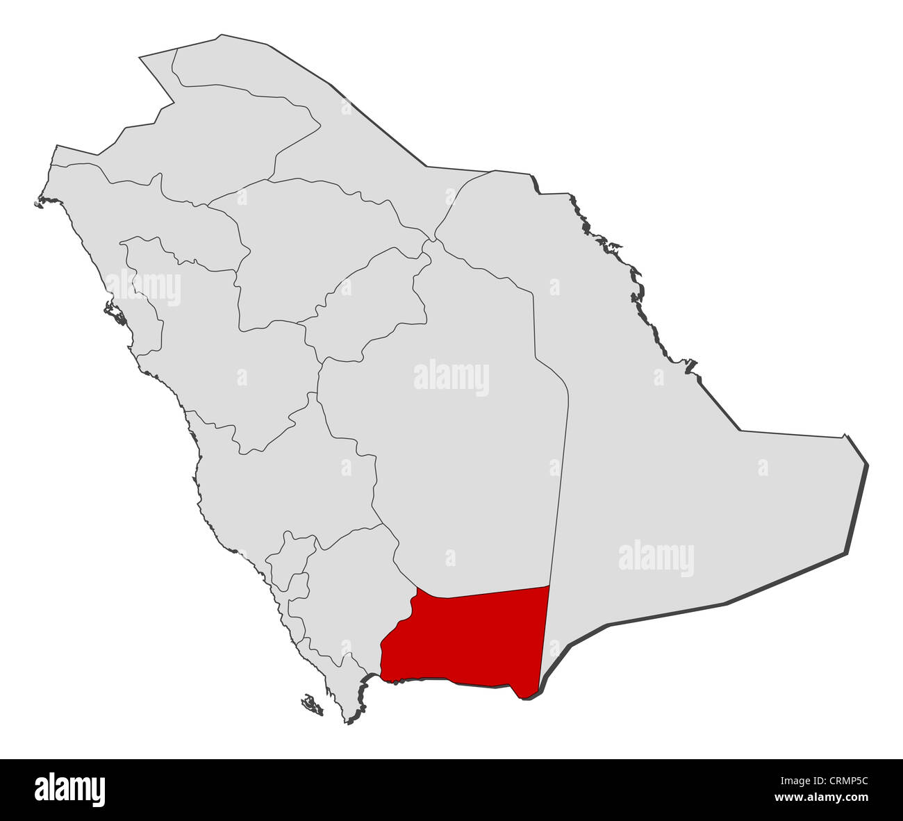 Najran Saudi Arabia Map Political Map Of Saudi Arabia With The Several Provinces Where Najran Is  Highlighted Stock Photo - Alamy