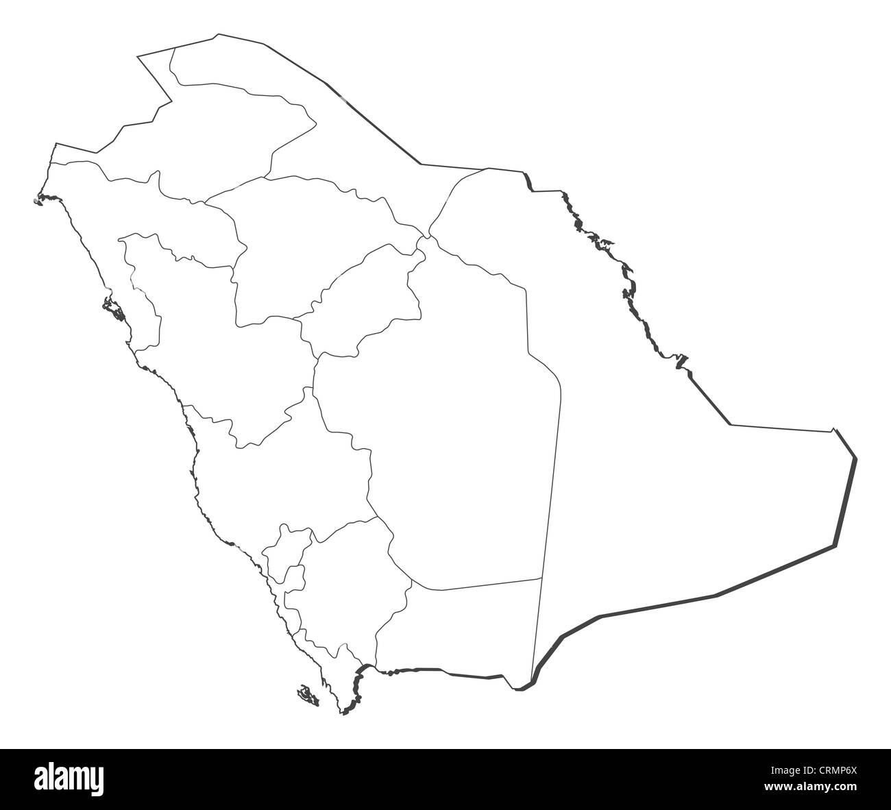 Saudi Arabia Provinces Map Political Map Of Saudi Arabia With The Several Provinces Stock Photo - Alamy