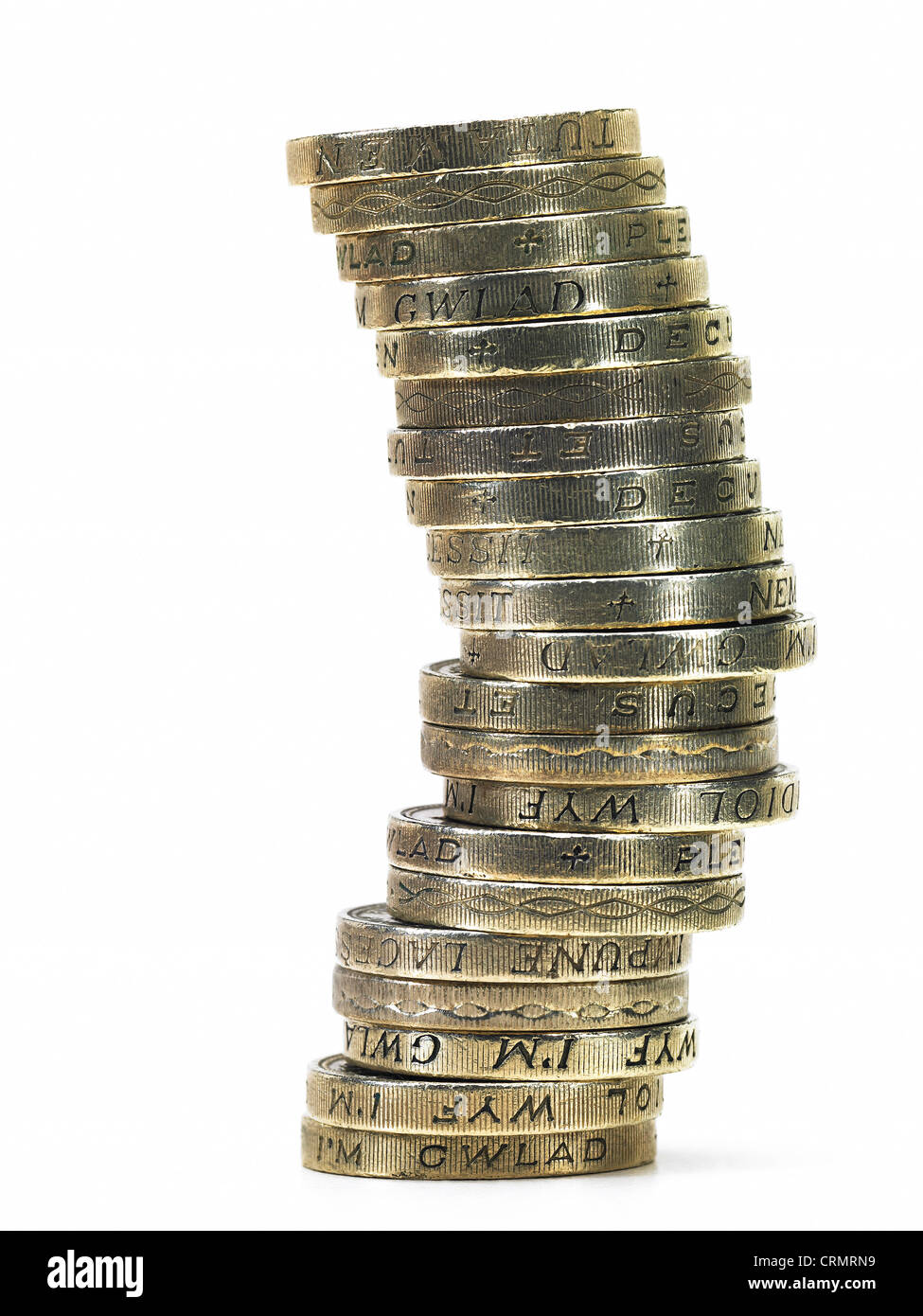 A pile of British pound coins Stock Photo