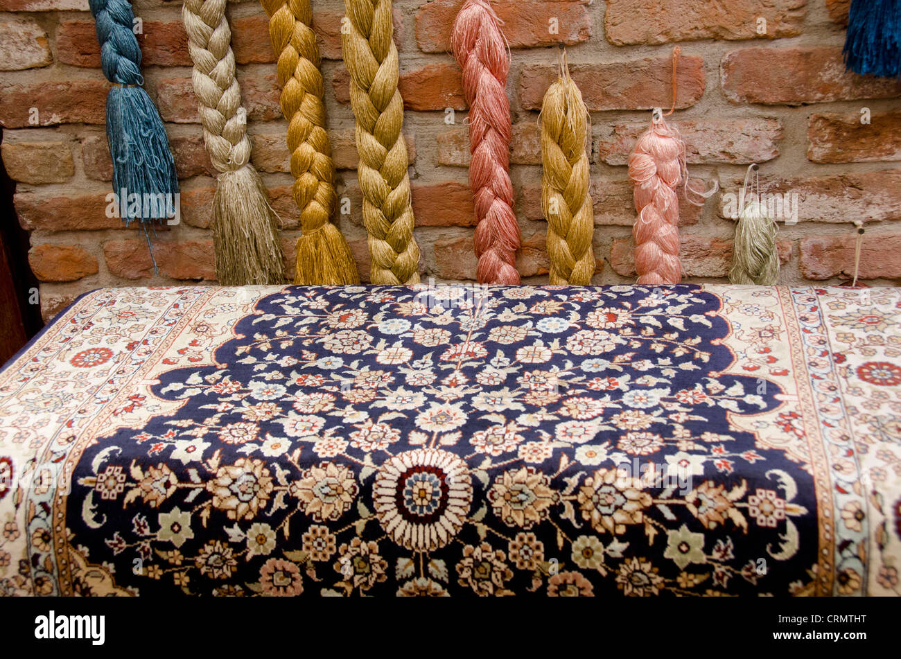 Turkey, Kusadasi. Turkish carpet & showroom. Traditional silk