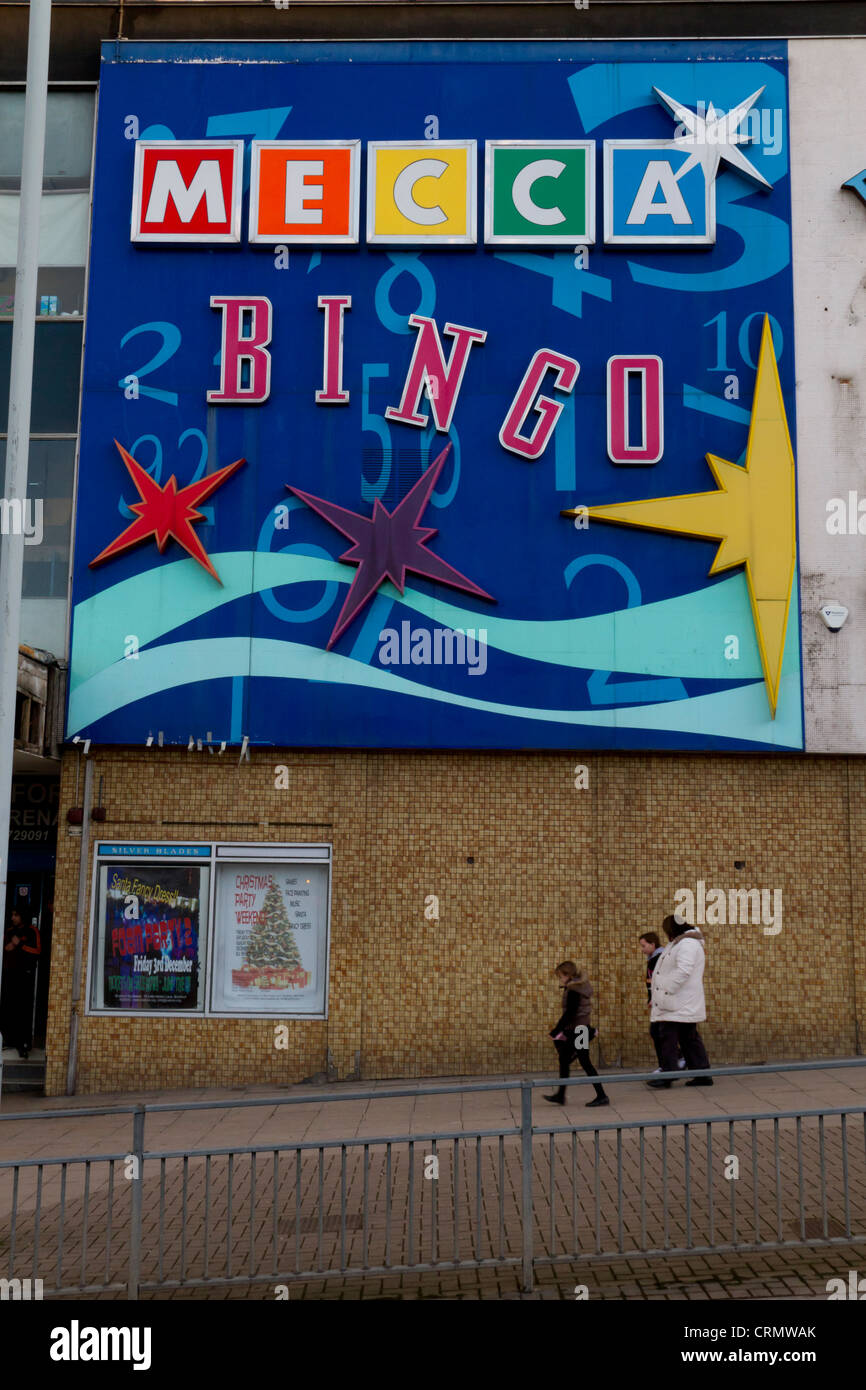 The Mecca Bingo and Bradford Ice Rink Sign outside the Ice Rink on