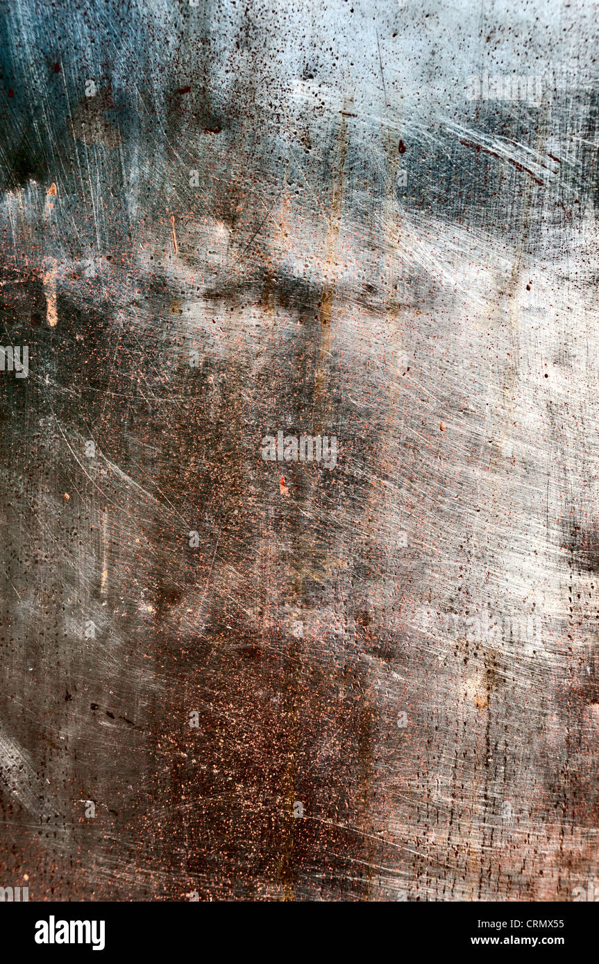 Grunge Rusty Background - old sheet of stainless steel Stock Photo