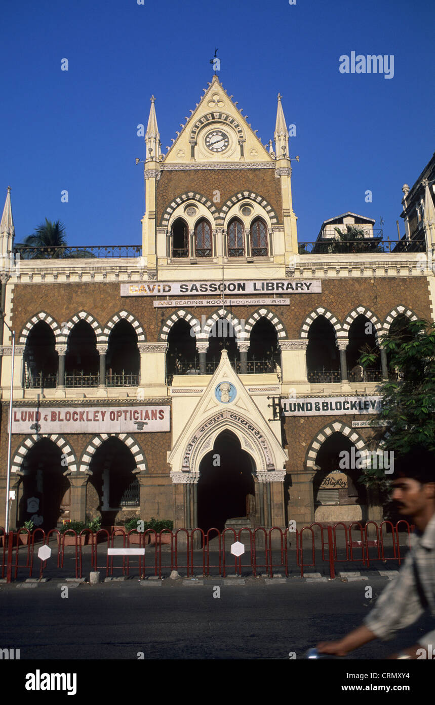 India, Mumbai (Bombay), the David Sassoon LIbrary founded in 1847, completed in 1870. Stock Photo