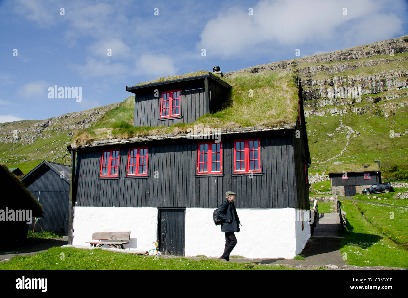 Denmark, Faroe Islands. Museum of Kirkjubour. Roykstovan, 700 year old