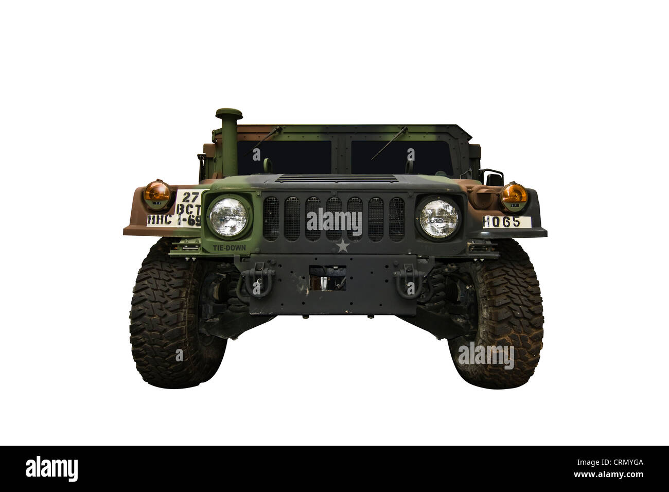 Cut Out. High Mobility Multipurpose Wheeled Vehicle (HMMWV or Humvee). A US Military 4WD vehicle created by AM General. Stock Photo