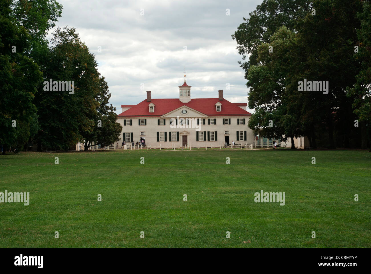 Main house of Mount Vernon Plantation, George Washington's historic estate. Stock Photo