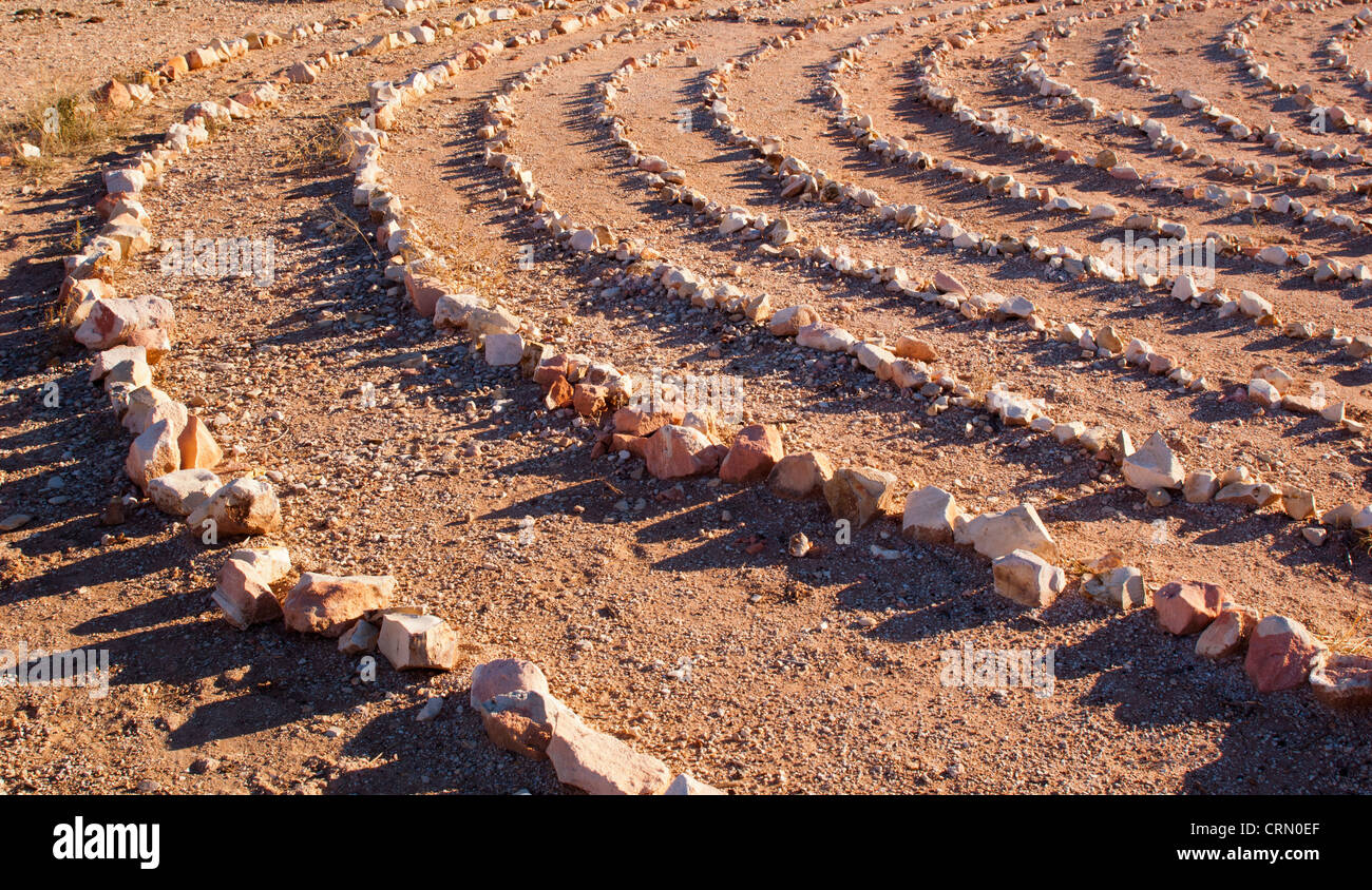 Rocks in a circular pattern in sunset light Stock Photo
