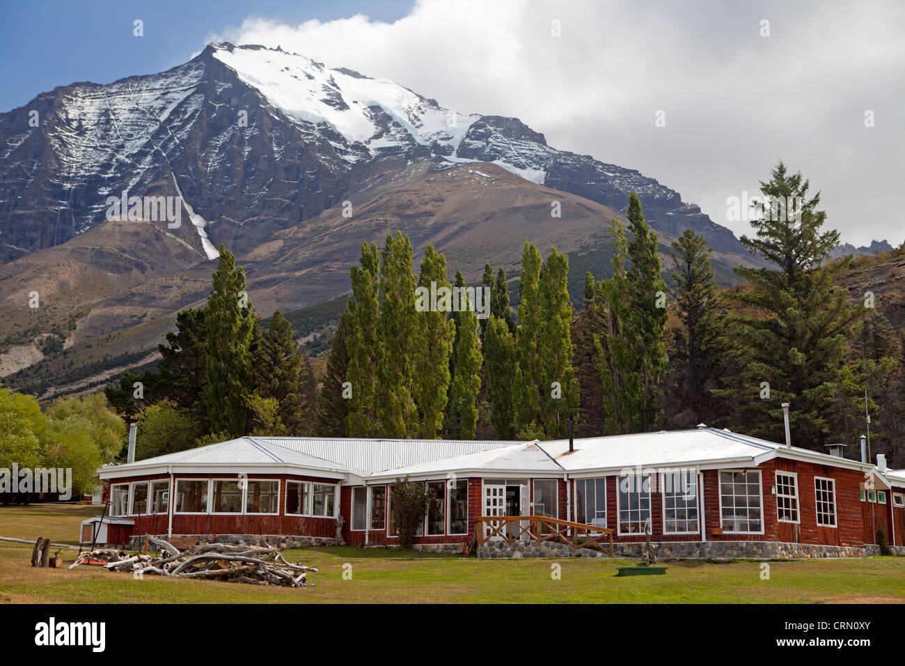 Hotel Las Torres in Torres del Paine National Park Stock Photo