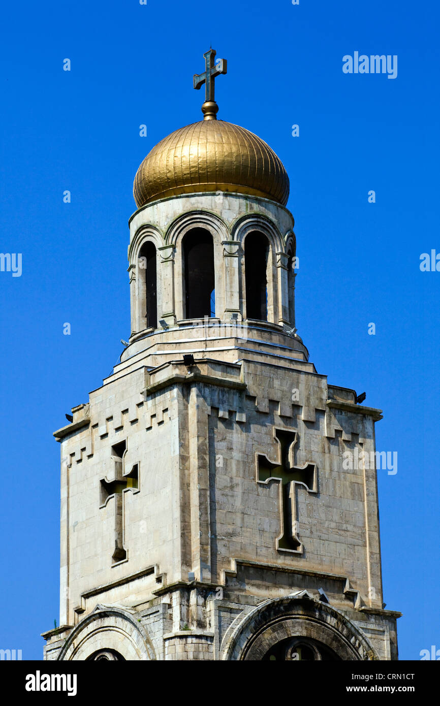 Cathedral of the Dormition of Theotokos (Death and resurrection of Mary, Mother of Jesus) in Varna. Stock Photo