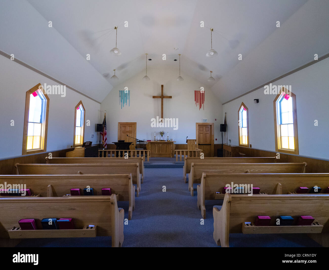 The interior of the United Methodist Church in Shandon, California with