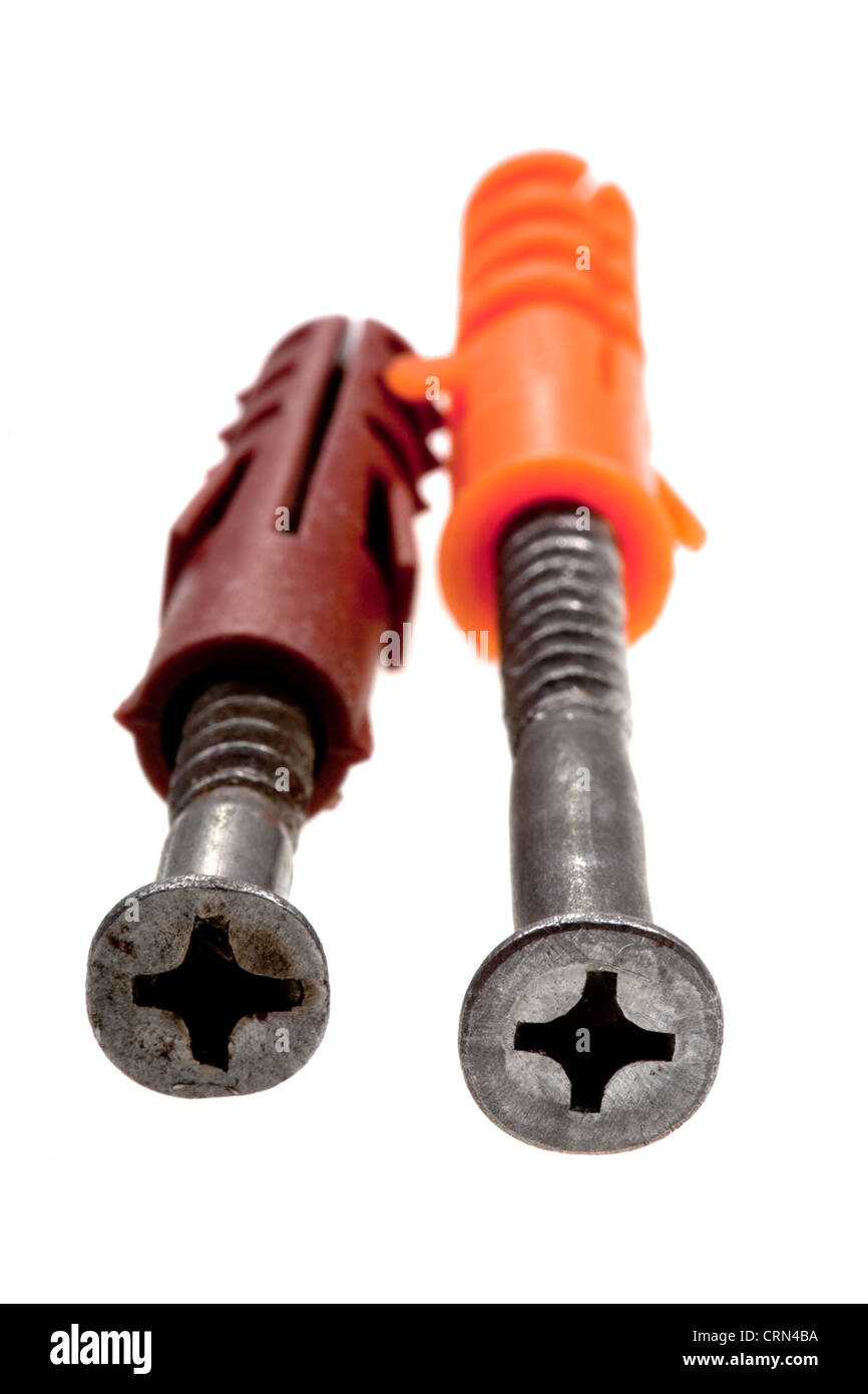 Red Wall Plug Screw Size Compare