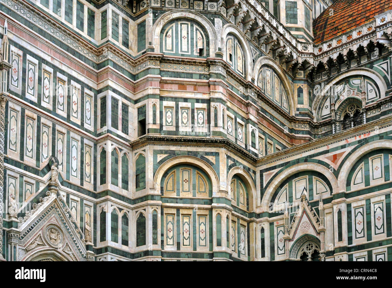 fragment of wall The Basilica di Santa Maria del Fiore, in Florence Stock Photo
