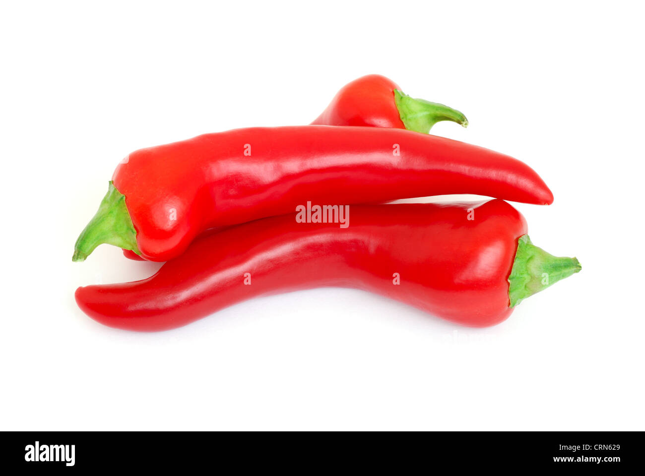 Red Hot Peppers isolated on white background Stock Photo - Alamy