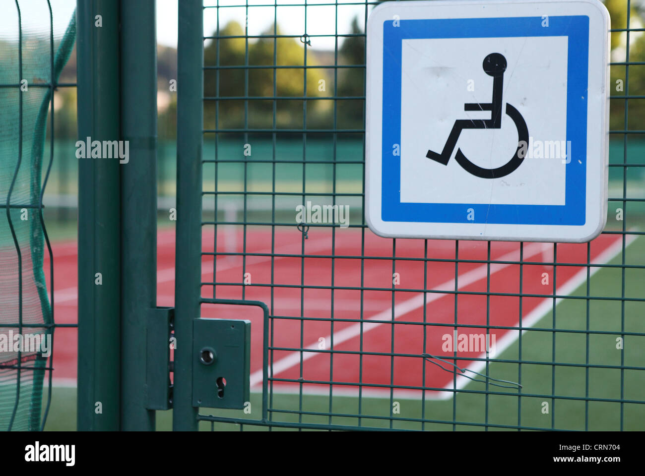 Tennis courts with barrier-free wheelchair access Stock Photo