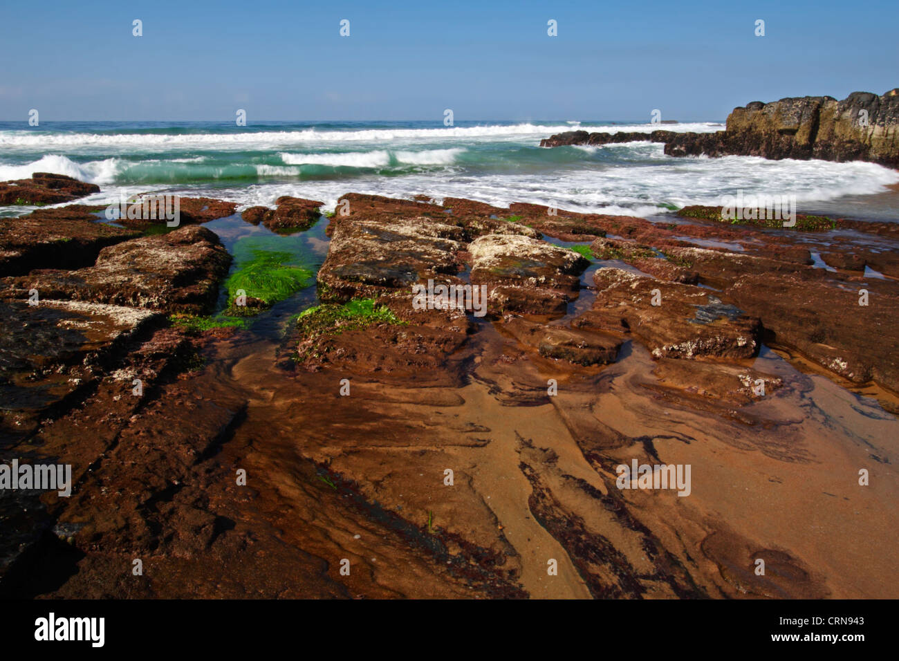 Spring low tide at Willard Beach, Ballito, Kwazulu Natal, South Africa Stock Photo