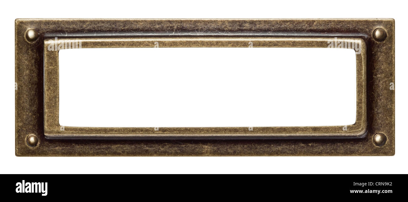 Vintage brass metal frame, isolated Stock Photo Alamy
