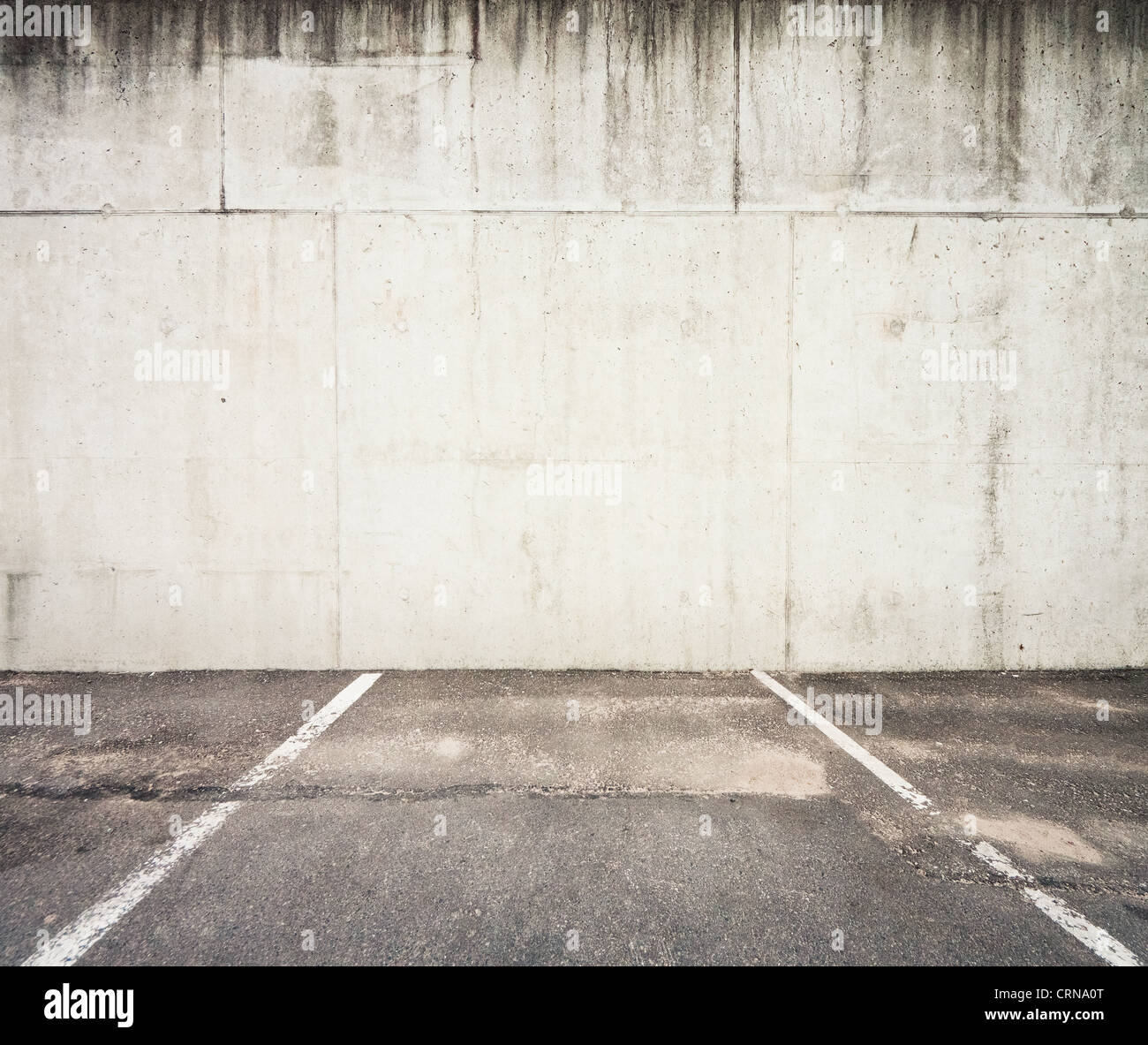 Concrete parking lot wall Stock Photo