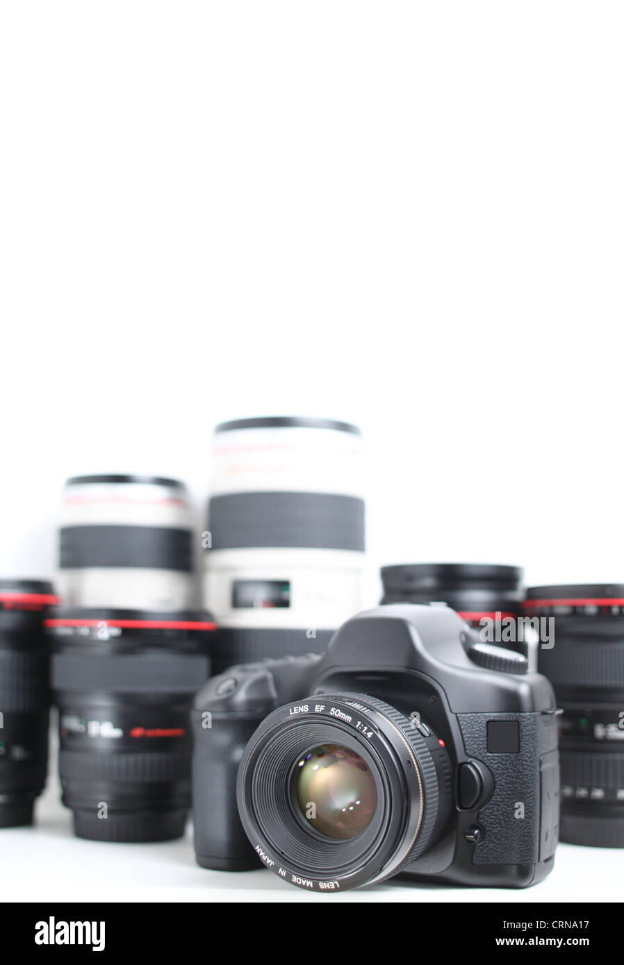 DSLR & Lenses (Modern hiend professional photographic equipment camera and lenses, isolated