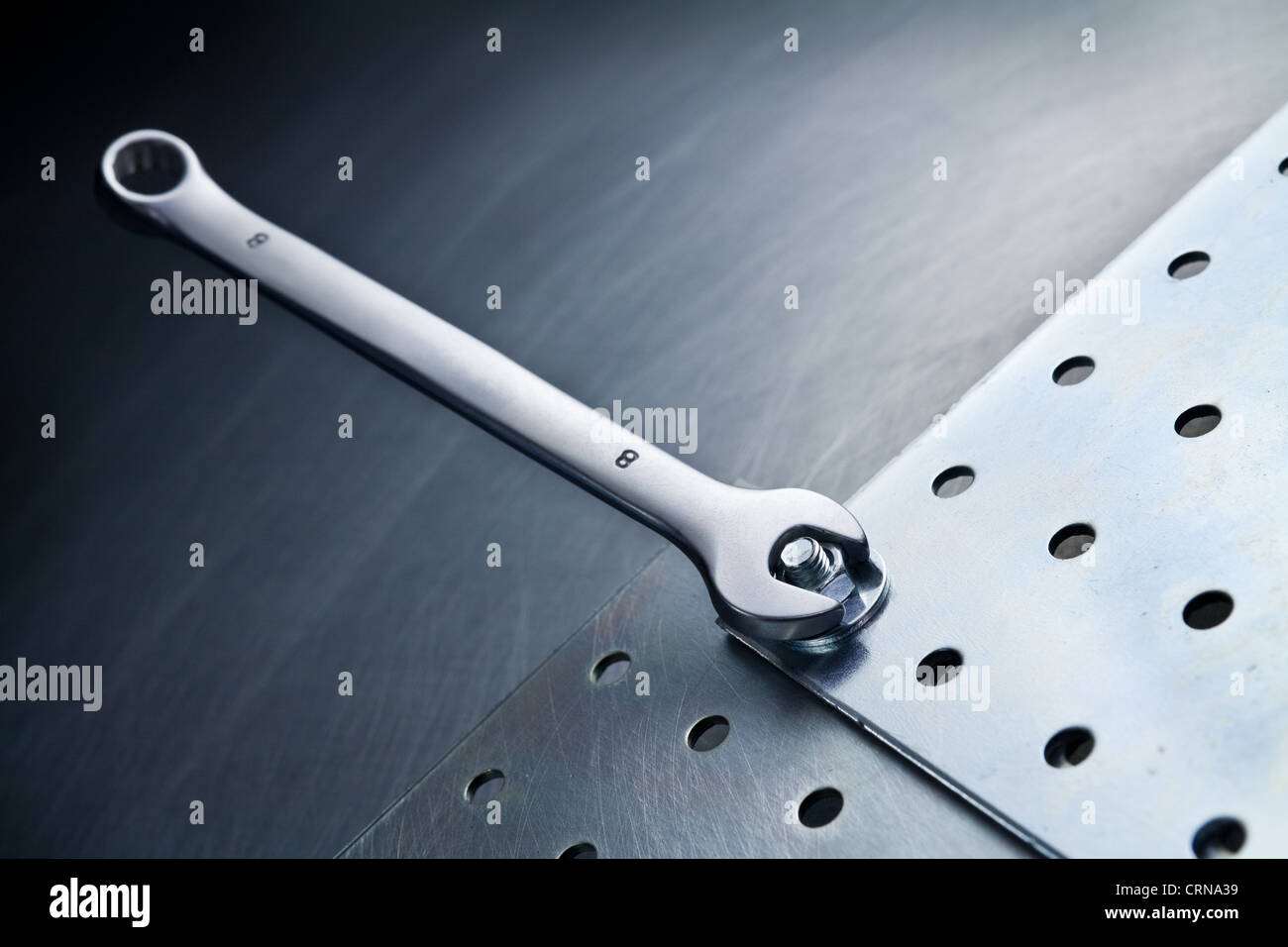 Wrench tighten nut Stock Photo Alamy