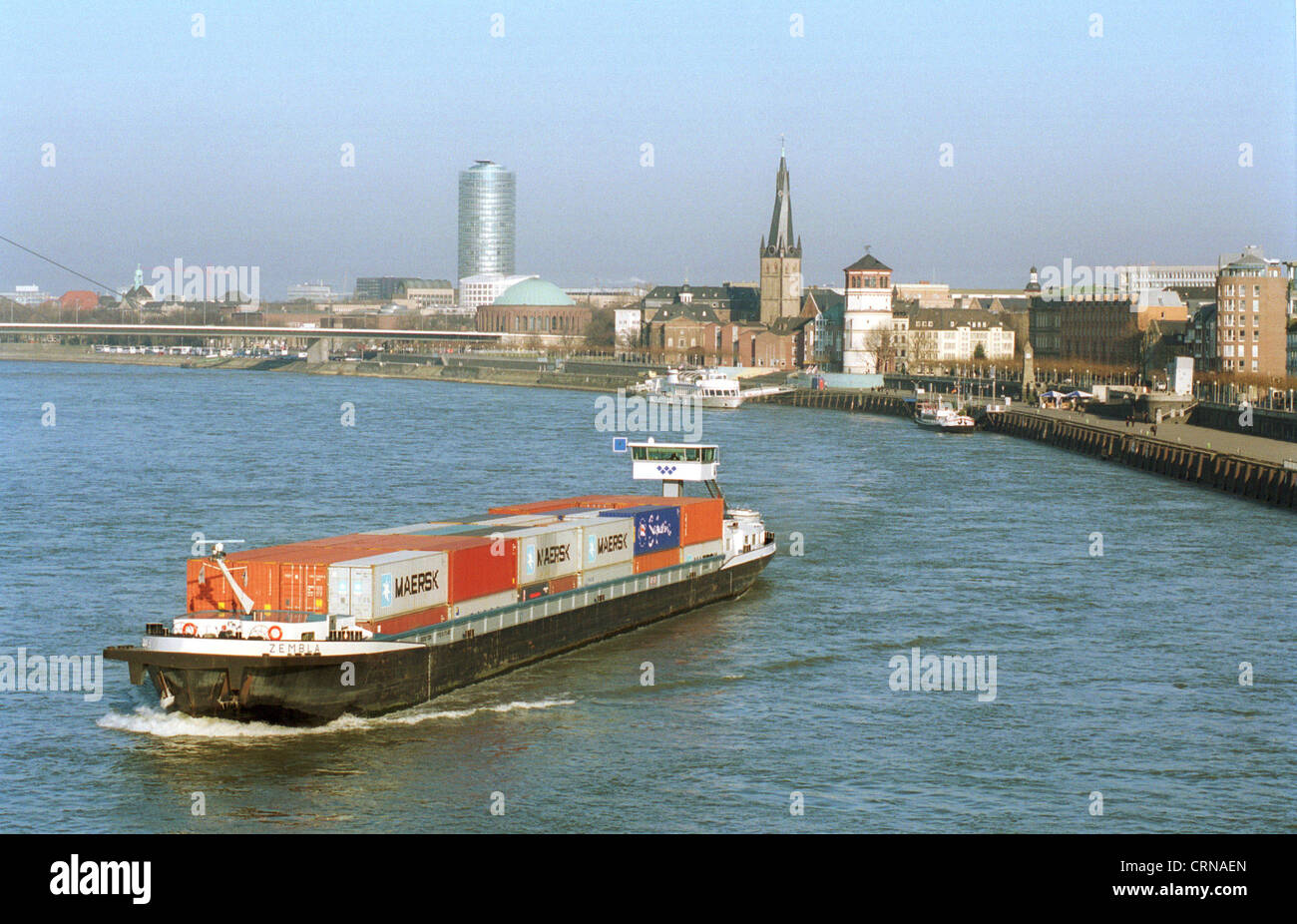 Duesseldorf Rheinuferpromenade Stock Photo