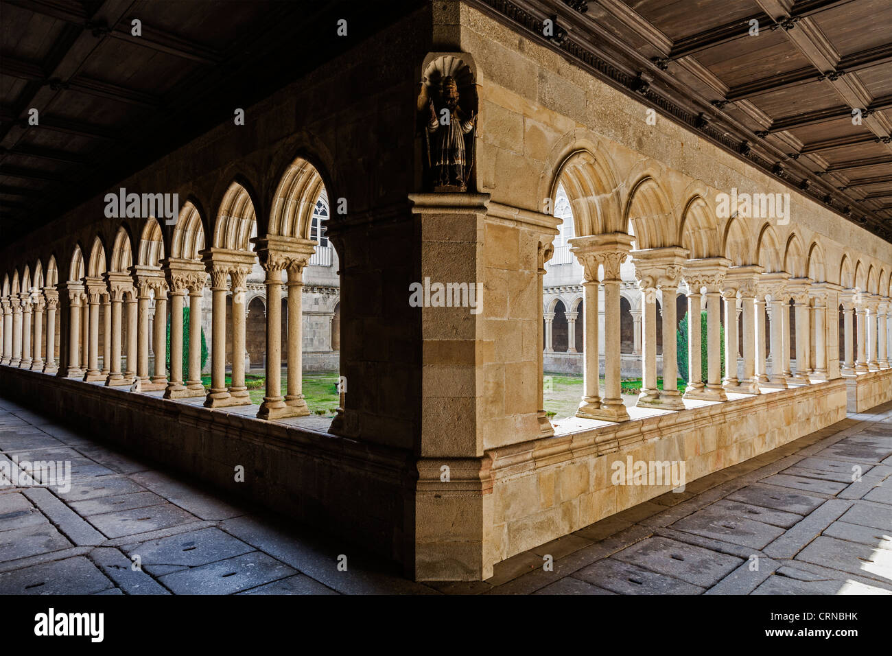 S. Bento monastery in Santo Tirso, Portugal. Benedictine order. Built in the Gothic (cloister) and Baroque (church) style. Stock Photo