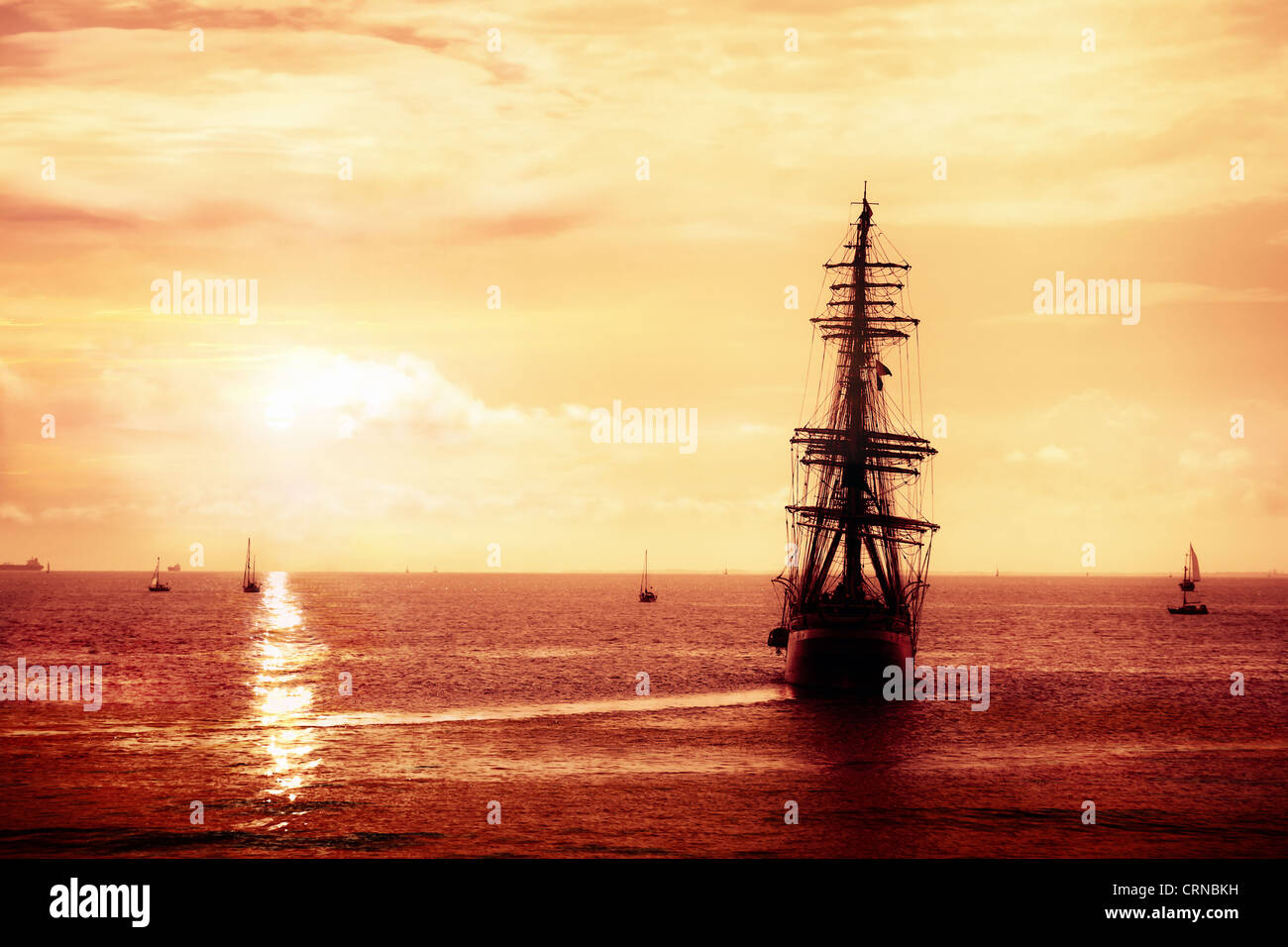 Pirate ship sailing Stock Photo