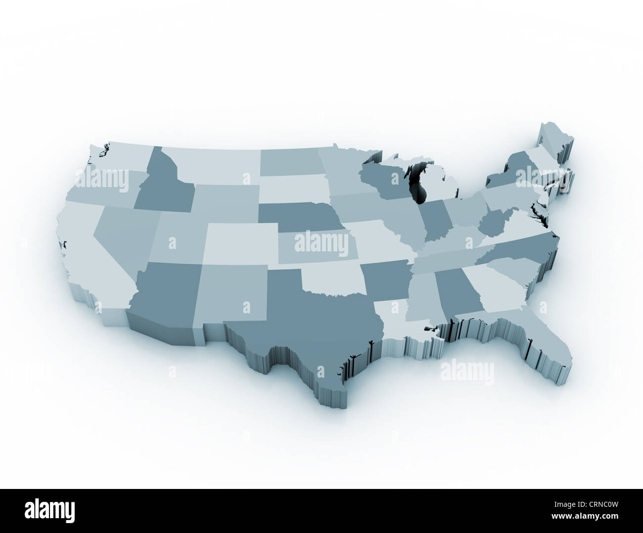 Map of united states of America Stock Photo