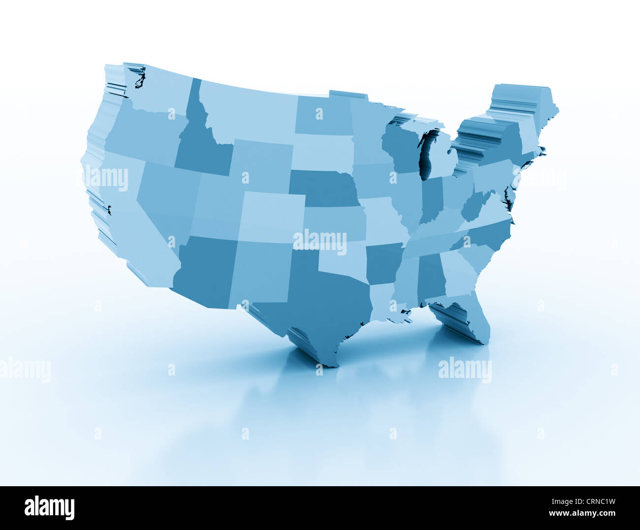 United states of America 3d map Stock Photo