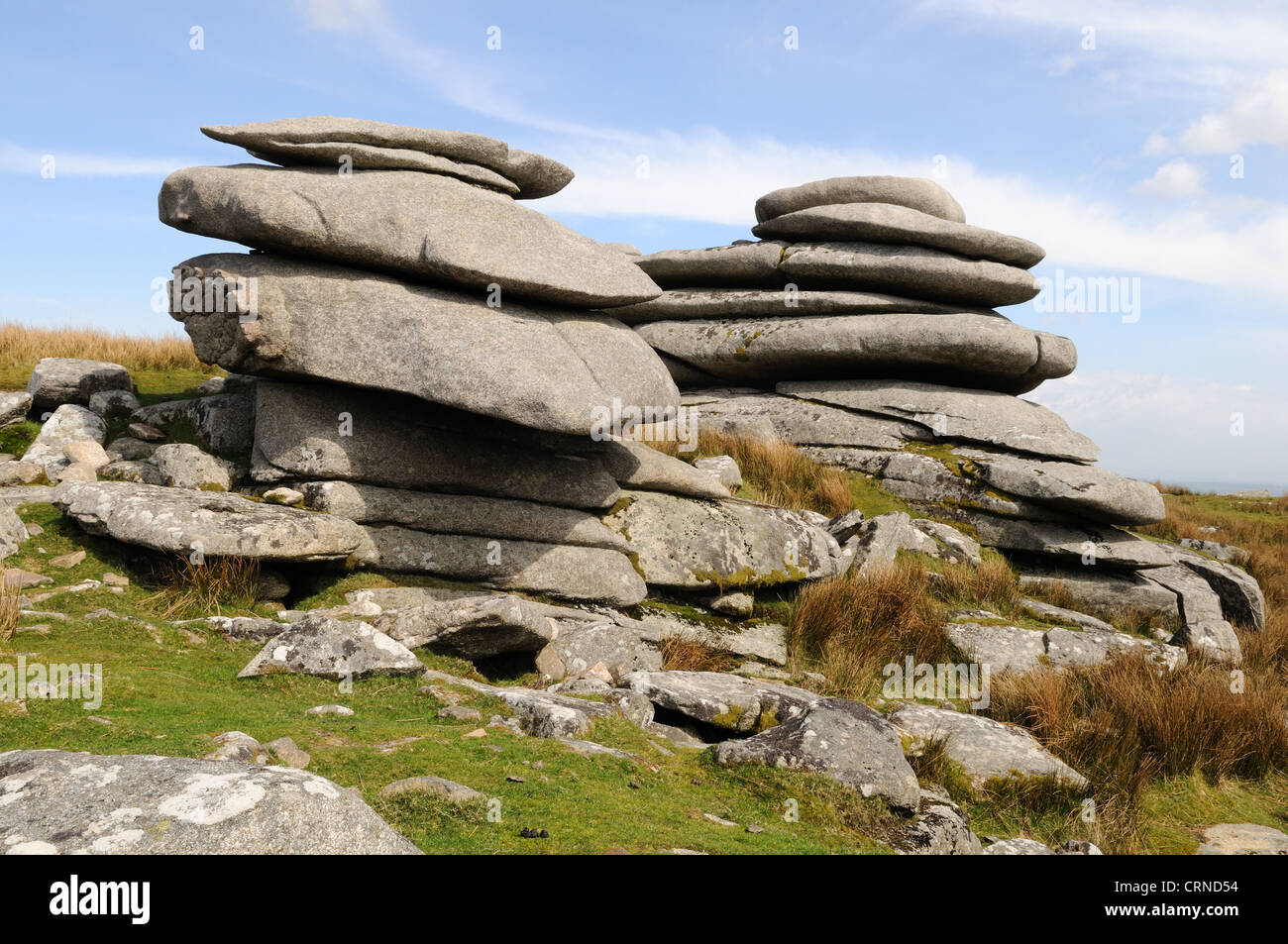 Granite Tors on Stowes Hill Minions Bodmin Moor Cornwall England UK GB Stock Photo