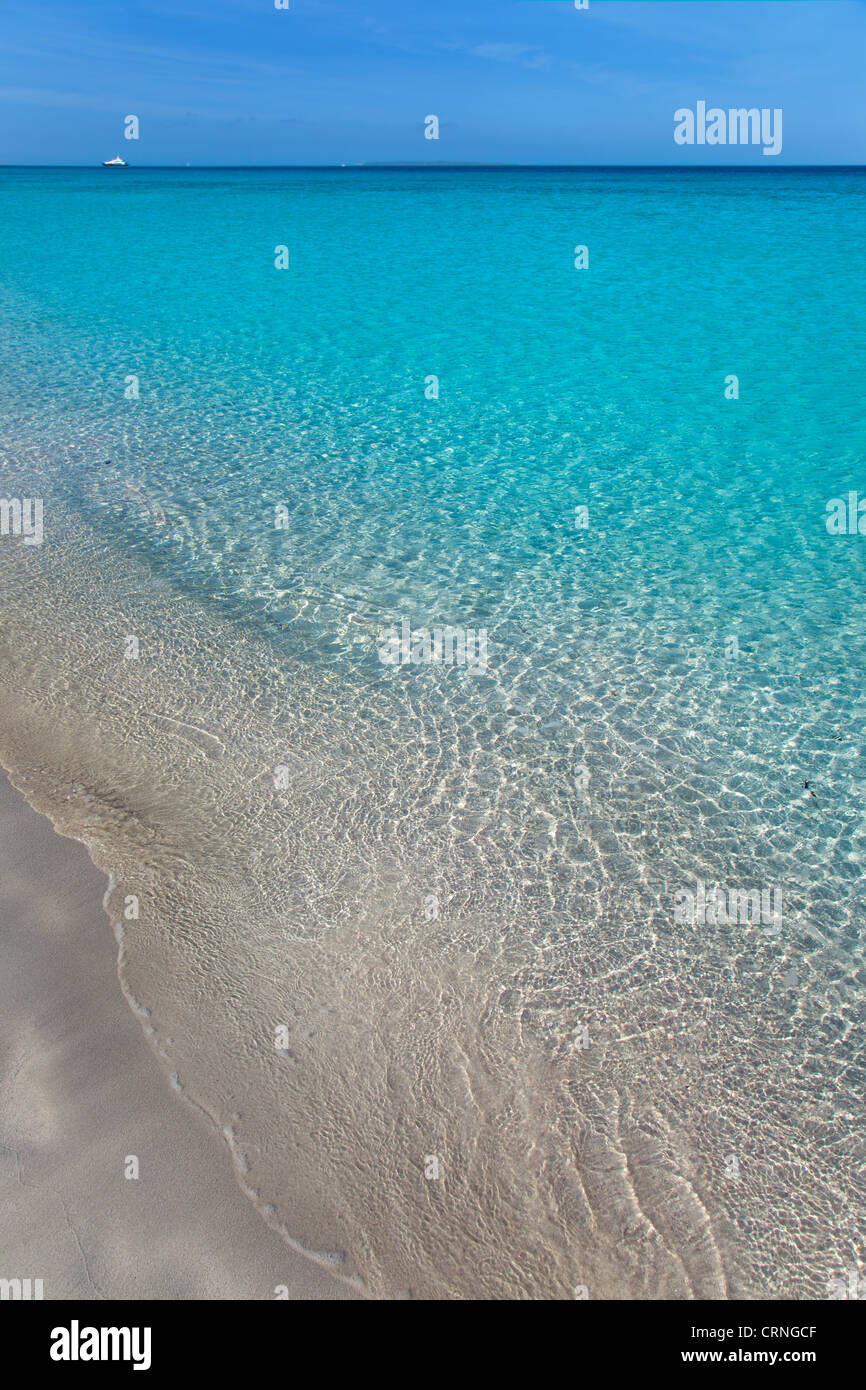 beach tropical with white sand and turquoise water under blue sky Stock ...
