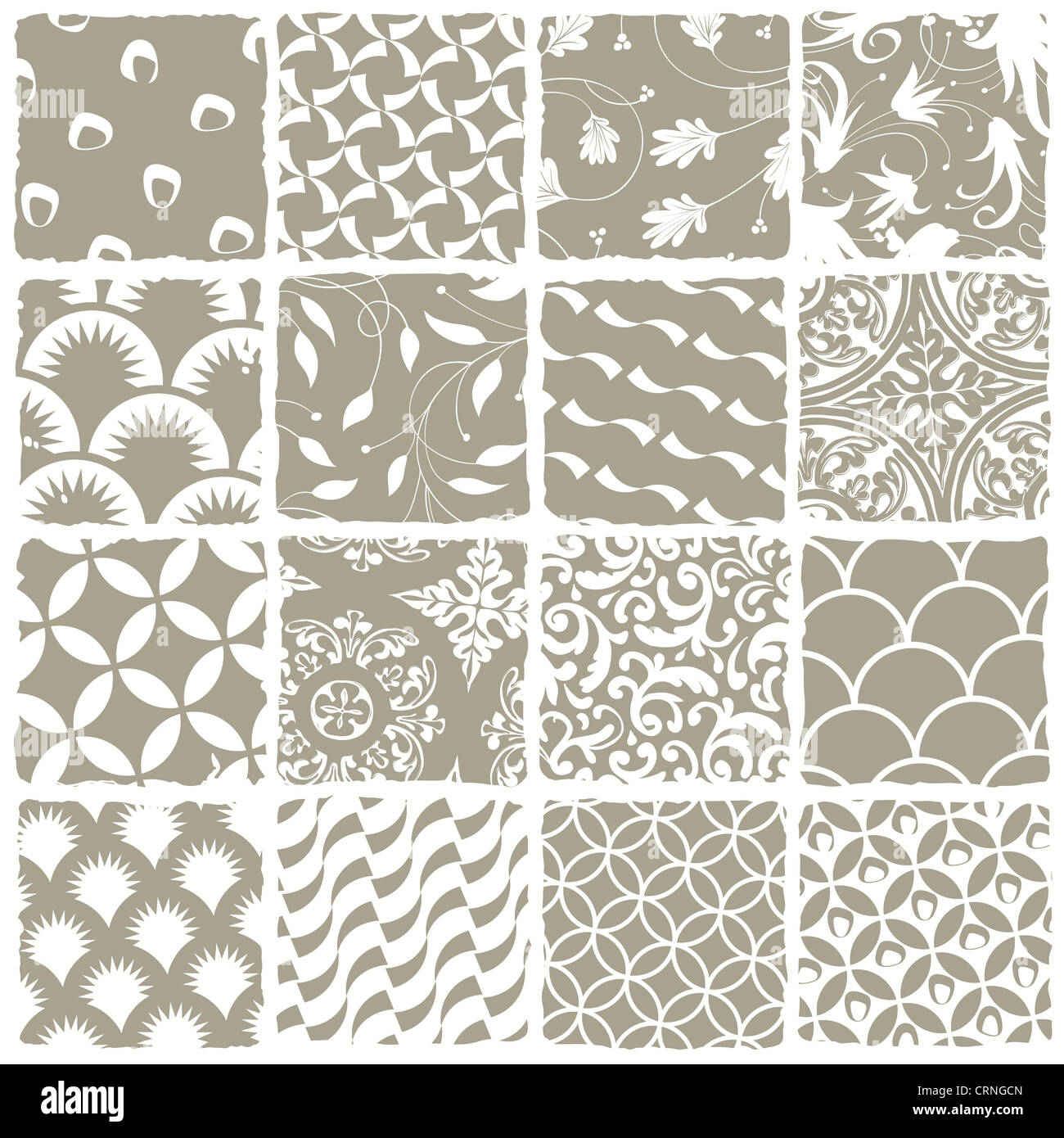 Variety styles seamless patterns set. All patterns available in swatch palette. Stock Photo