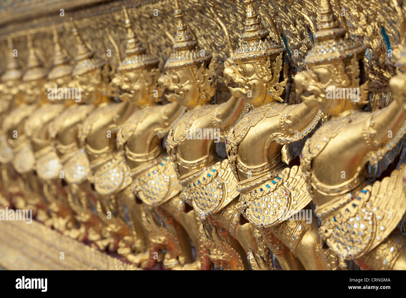 112 Garudas guarding the grounds of the Royal Grand Palace in Bangkok, Thailand Stock Photo