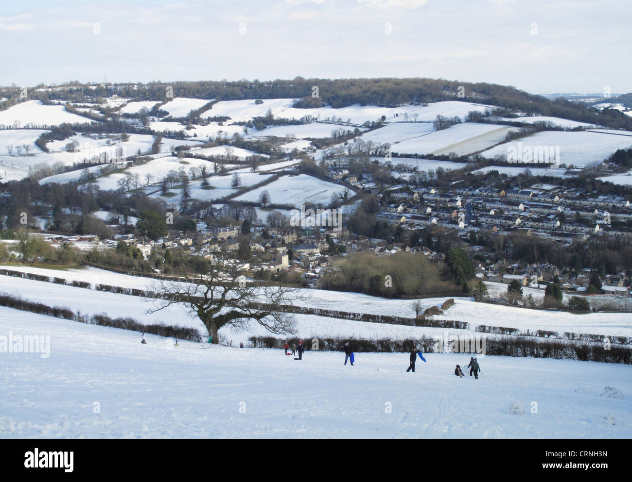 Winter snow activities Bath and Northeast Somerset Northend Batheaston