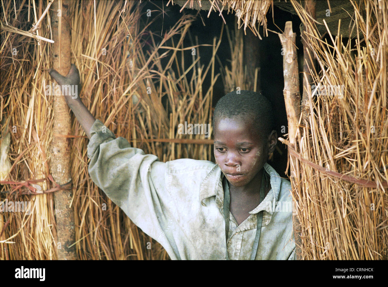 A child in the refugee camp Galangue Unita. Stock Photo