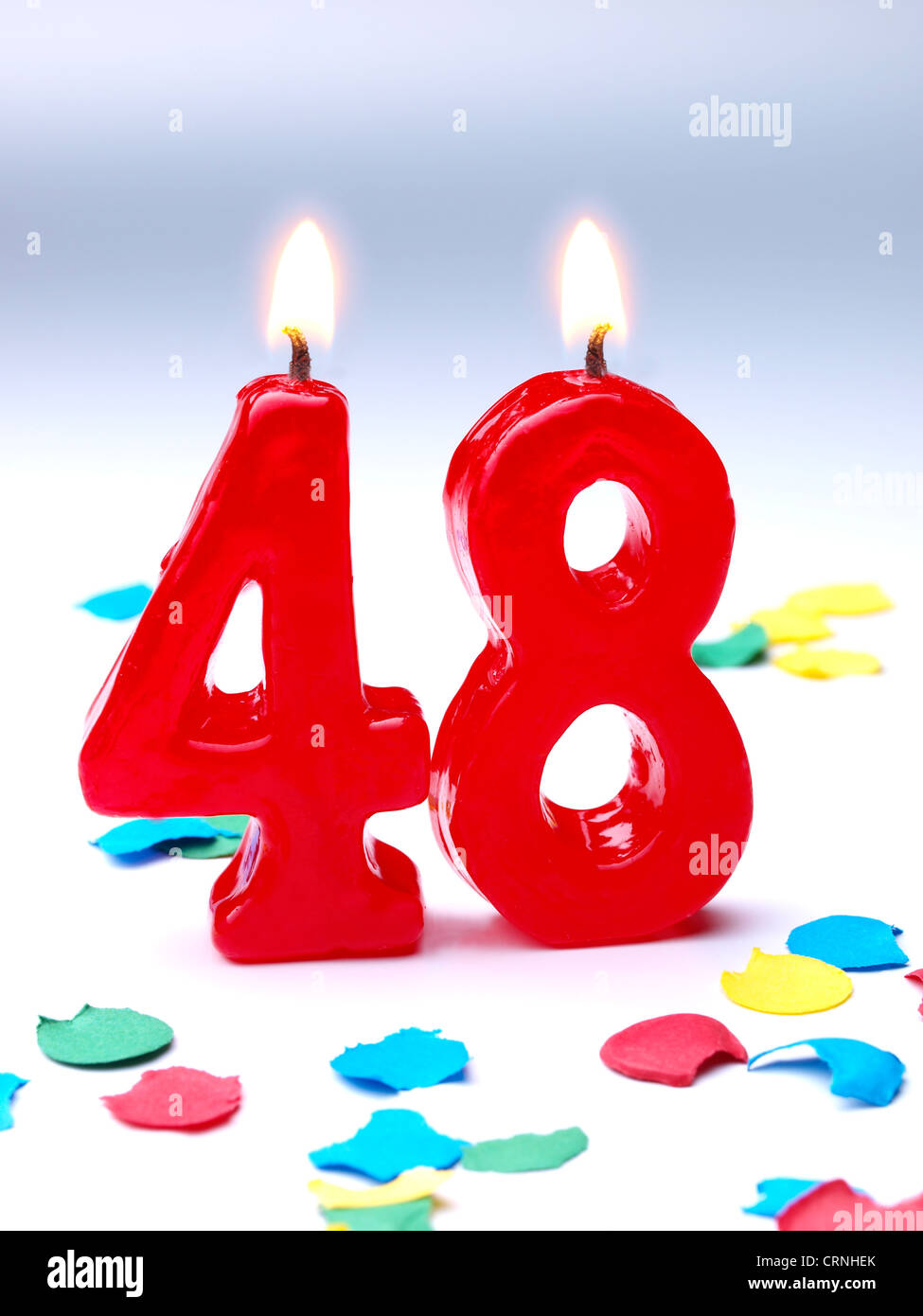 Birthday-anniversary candles showing Nr. 48 Stock Photo: 49032555 ...