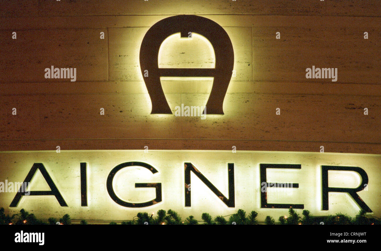 Logo of the luxury brand Aigner Stock Photo - Alamy