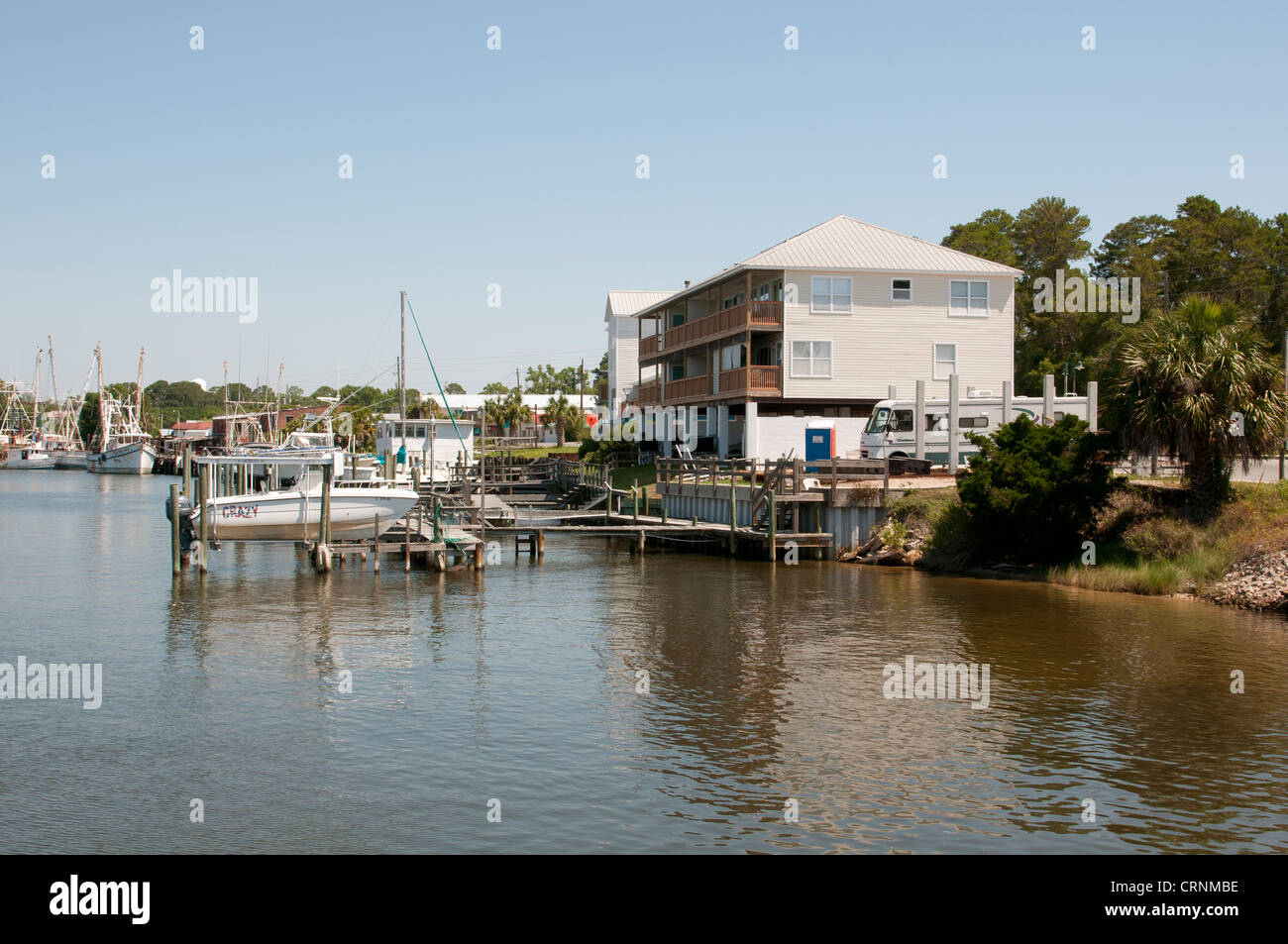 Shrimp boats on Carrabelle River Carrabelle northwest Florida USA Stock