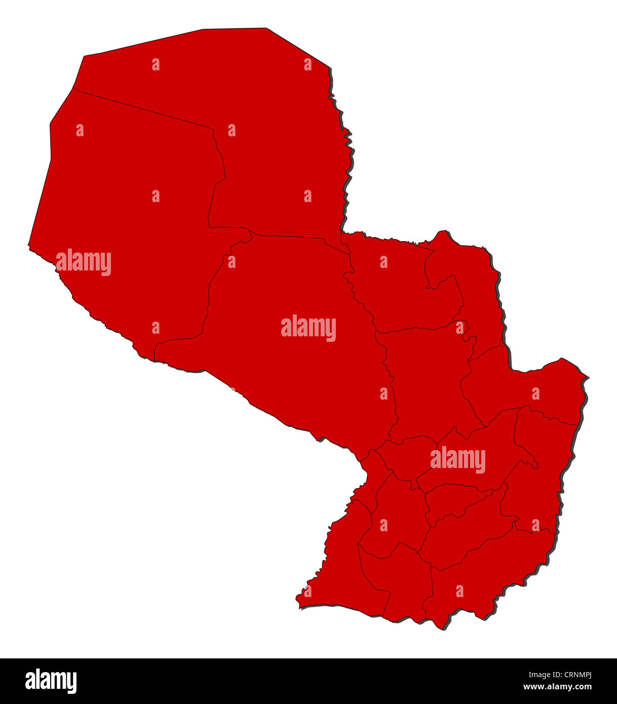 Political Map Of Paraguay With The Several Departments Stock Photo Alamy Political Map Of Paraguay With The Several Departments CRNMPJ
