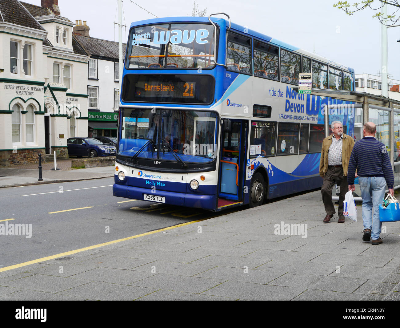 North Devon Wave double deck bus Barnstaple Devon England UK Stock Photo