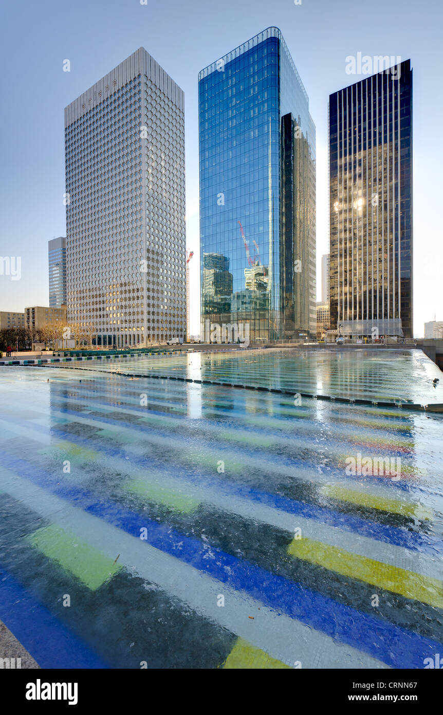 Skycrapers at Defense, commercial and business center of Paris, France. Stock Photo