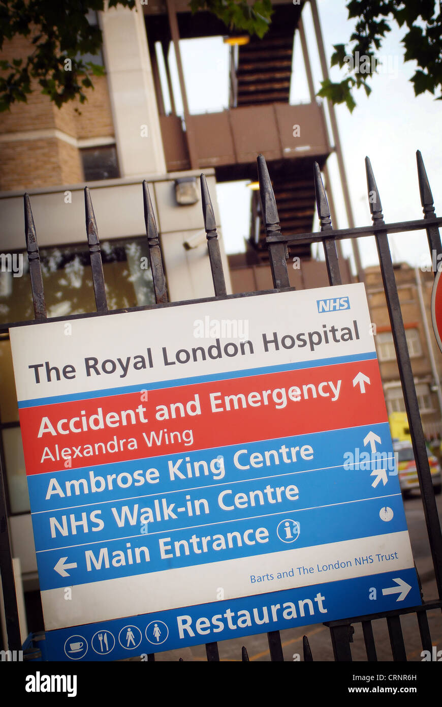 The Royal London Hospital Sign Stock Photo