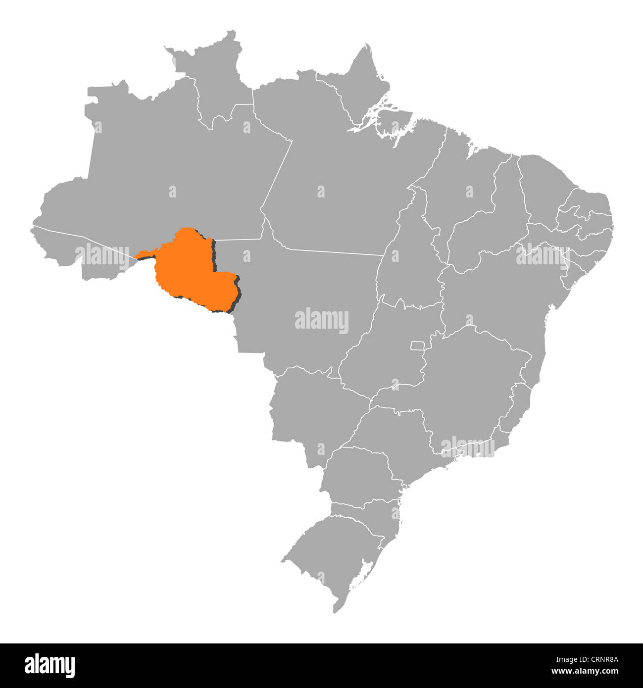 Map of Brazil and Rondonia state.