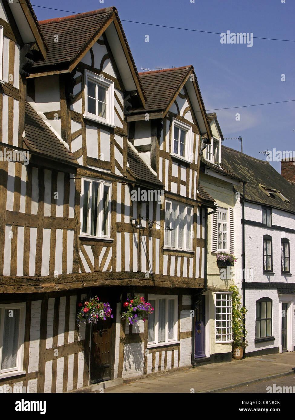 Half Timbered Buildings in Corve Street, Ludlow. Ludlow was described by the English poet and writer John Betjeman as 'The Most Stock Photo