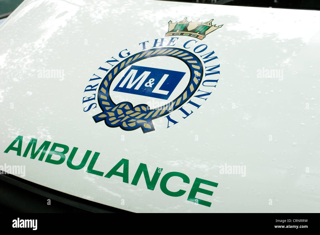Logo of a private ambulance service company Stock Photo