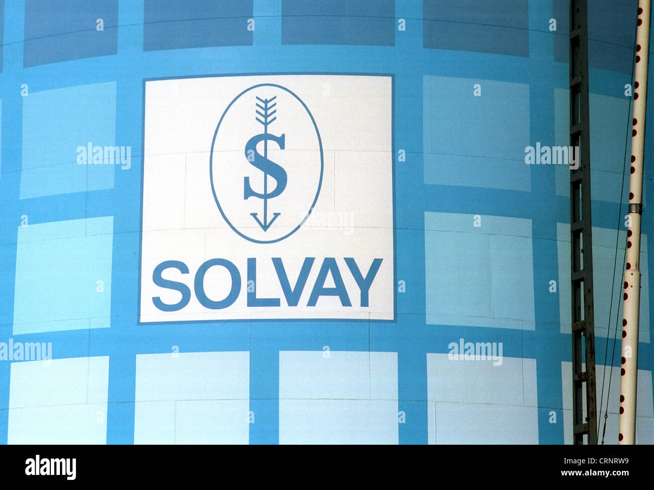 Logo of the international chemical and pharmaceutical company Solvay SA ...