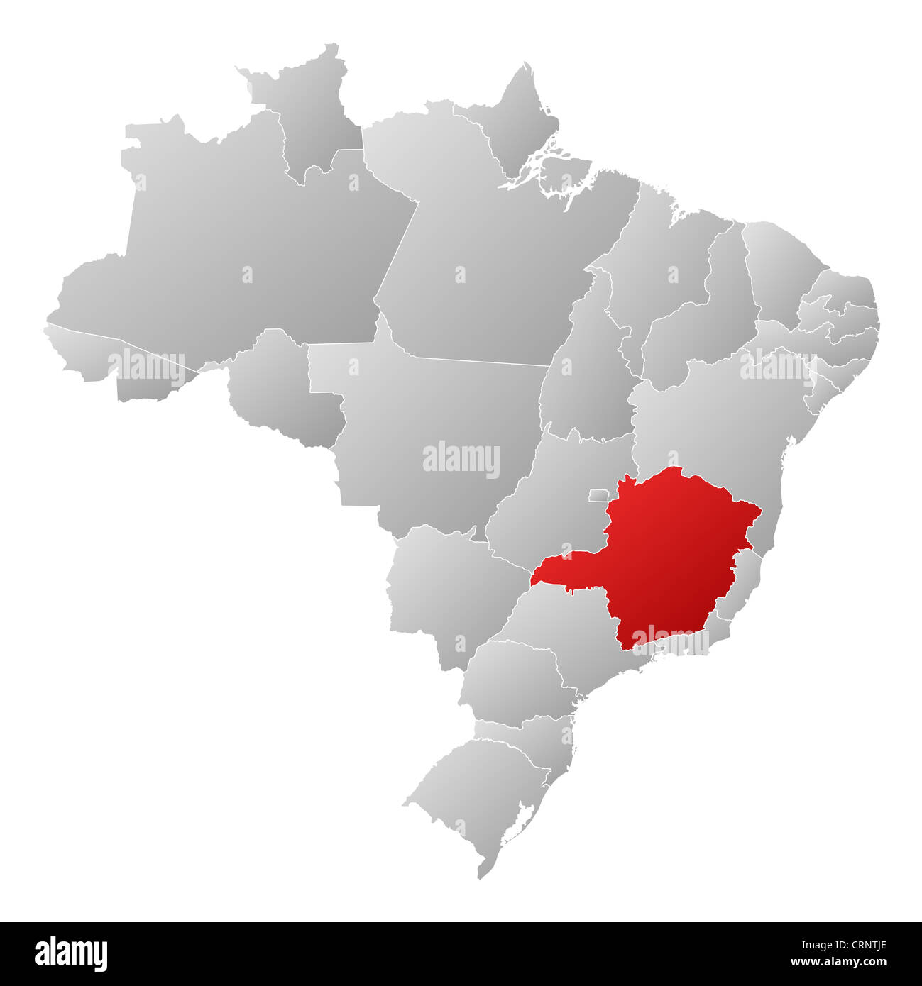 Minas Gerais Brazil Map Political Map Of Brazil With The Several States Where Minas Gerais Is  Highlighted Stock Photo - Alamy