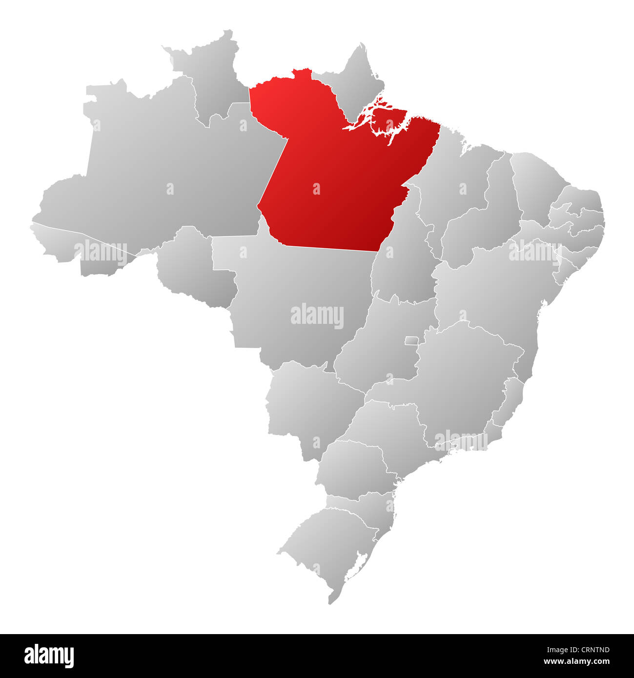 Political map of Brazil with the several states where Pará is ...