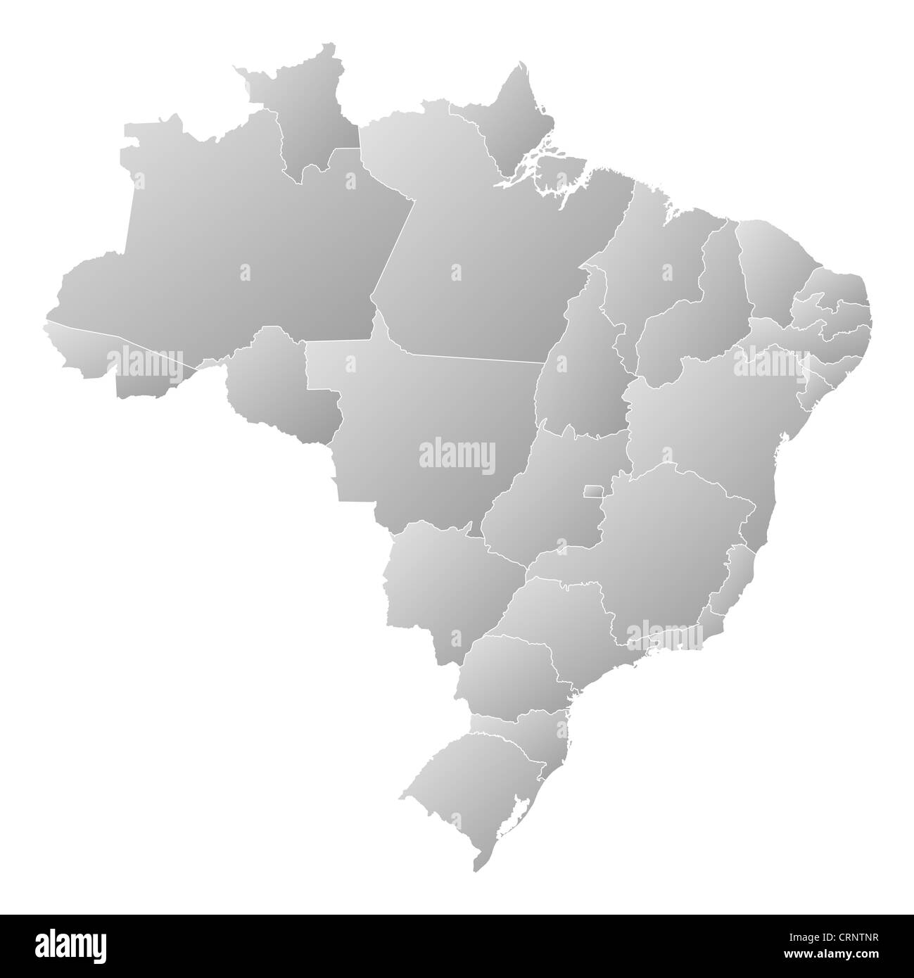 Political map of Brazil with the several states. Stock Photo