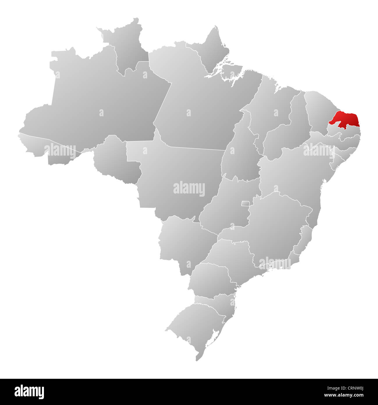 Political map of Brazil with the several states where Rio Grande do ...
