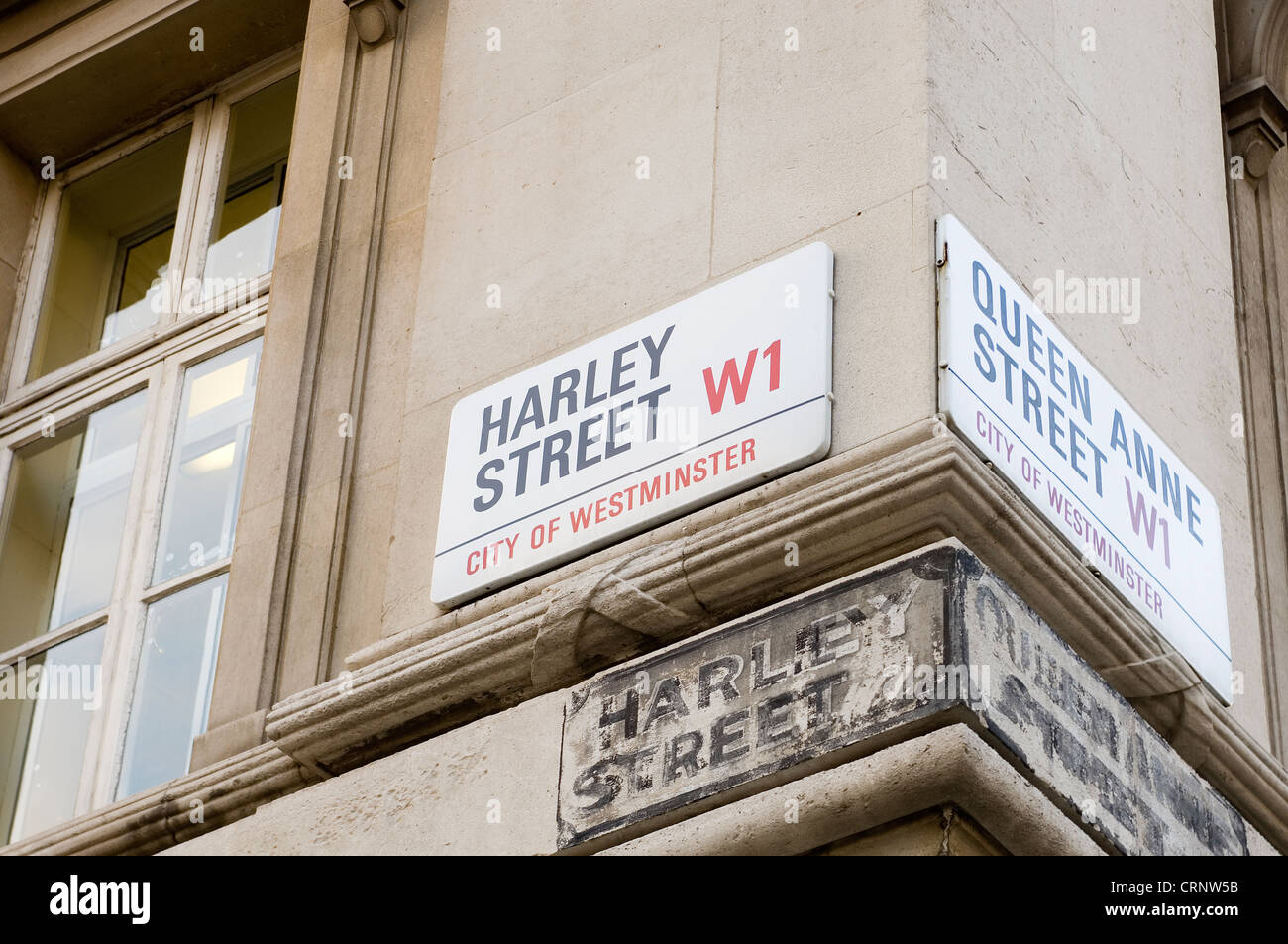 Harley street road sign Stock Photo Alamy
